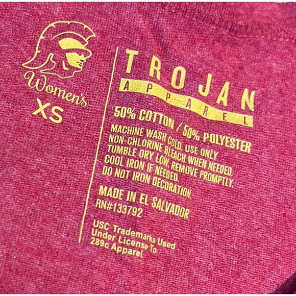 USC Trojan Apperal Womens Size XS Red Yellow Team T-Shirt NWOT - Picture 5 of 5